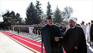 Präsident Rouhani begrüßt afghanischen Amtskollegen