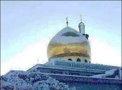 تصویر: برفیلے موسم میں حرم حضرت زینب (س) کا منظر