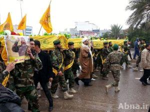 بالصور / تشییع 6 شهداء من حزب الله العراقي في محافظة البصرة