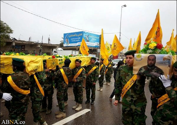 Beerdigung der sechs irakischen Märtyrer von Hisbollah