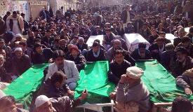 LeJ claims responsibility for Shia pilgrims attack; Shiites stage sit-in protests