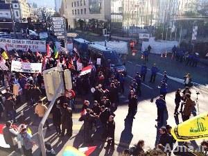 بالصور / تظاهرة في مدينة مونترو السويسرية تأييداً للرئيس السوري «بشار الأسد»