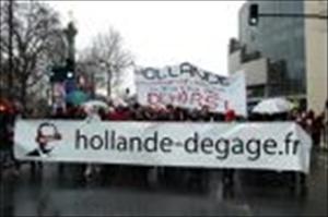 Demonstrationen gegen die Politik Hollandes