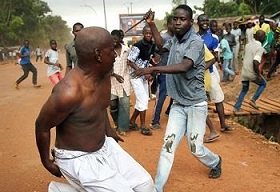 Gazans protest genocidal crimes against Central African Muslims outside UN office