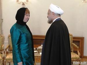 بالصور / لقاء الرئيس الإيراني مع «كاثرين اشتون» في طهران