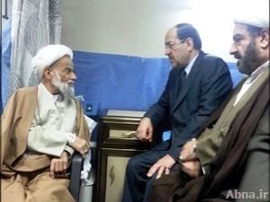بالصور / رئيس الوزراء العراقي يزور ممثل «الإمام الخامنئي» في العراق «آية الله الآصفي»