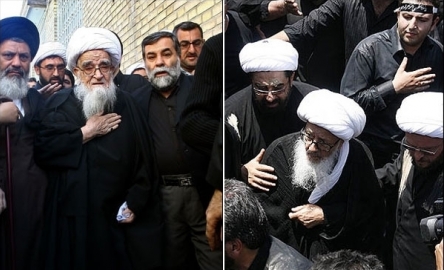 مراجع عظام کی حضرت فاطمہ زہرا (س) کے جلوس عزا میں پاپیادہ شرکت