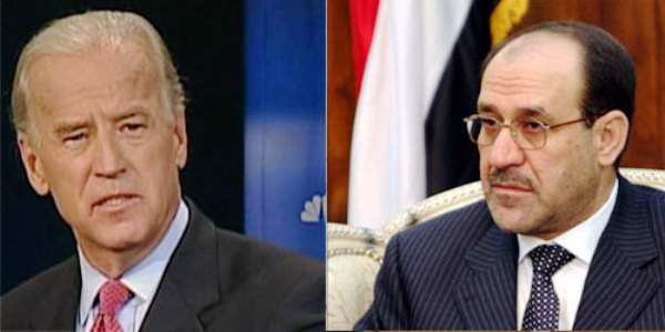 «بايدن» يتصل بـ«المالكي» ويرحب بالمبادرات المطروحة لتعبئة الشعب العراقي ضد تنظيم "داعش" الإرهابي