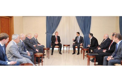 Le président al-Assad affirme à une délégation gouvernementale russe l'importance du rôle de Russie dans la stabilité du monde