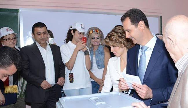 بشار الاسد يدلي بصوته في الانتخابات الرئاسية