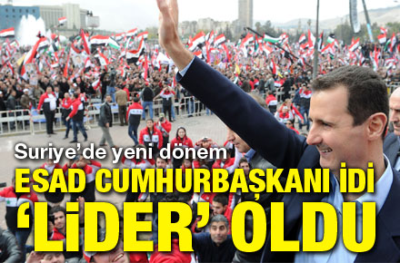 Esad cumhurbaşkanı idi ‘lider’ oldu