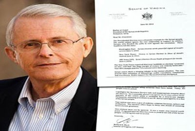 US Senator to President al-Assad:  Presidential elections sweeping victory to Syrian People 
