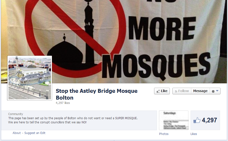 More anti-mosque hysteria in Bolton - England