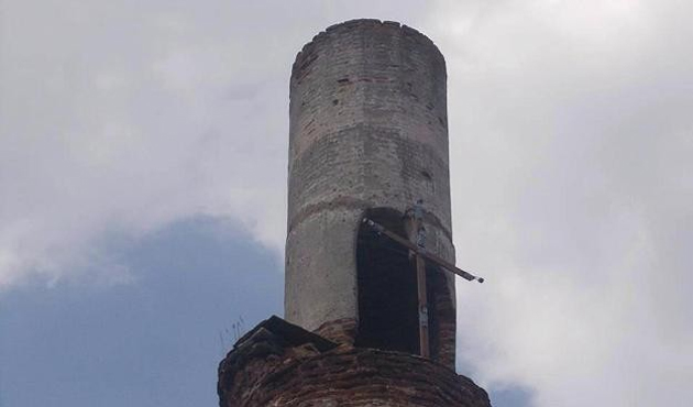 Wooden cross hung at mosque in Bulgaria