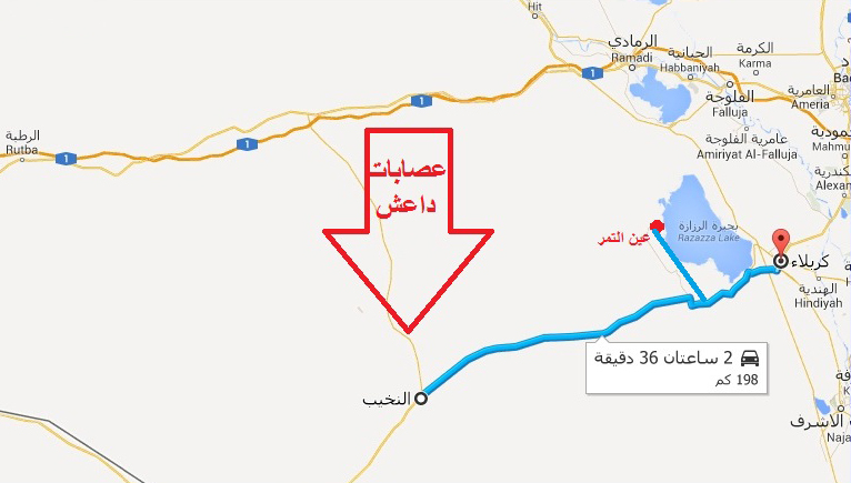 قوات امنية تعزز تواجدها في قضاء عين التمر لورود معلومات عن اقتراب عناصر داعش للنخيب
