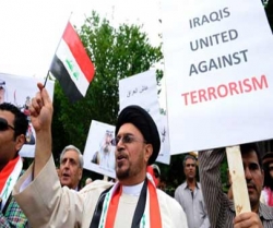 برطانيہ ميں مقيم عراقيوں کا لندن ميں داعش کے خلاف مظاہرہ