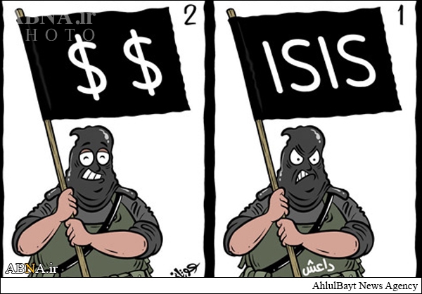 Cartoon: US Dollars on ISIS Flag