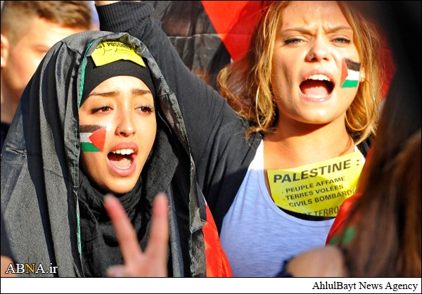 فرانس میں شدید پابندی کے باوجود فلسطین کی حمایت میں مظاہرے+ تصاویر