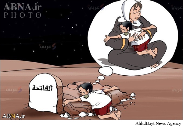 ग़ज़्ज़ाः यतीम बच्चे अपनी मुर्दा माओं की याद में। CARTOON