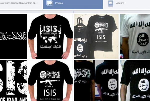 ISIS-branded merchandise sold on Amazon, Facebook