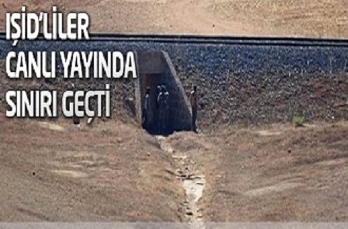 IŞİD'liler canlı yayında sınırı geçti