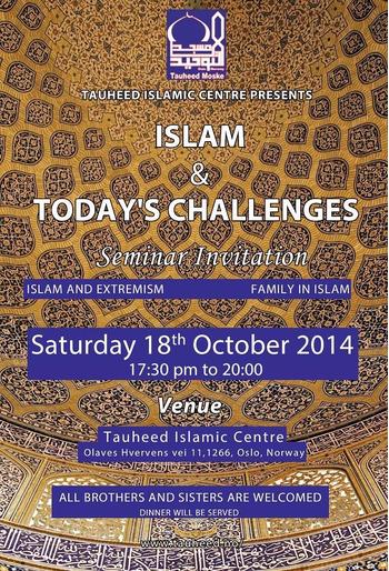 Islamisches Zentrum in Oslo hält Seminar "Islamische Herausforderungen heute"
