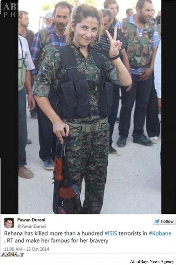 Photo: Kurdish Female Fighter Rehana 'Kills 100 Isis Jihadis' Single-handedly