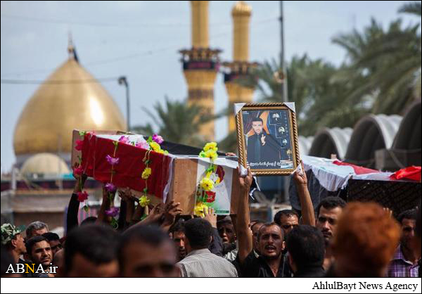 بالصور / فرقة العباس (ع) القتالية تزف كوكبة من شهداء الواجب الكفائي للدفاع عن العراق ومقدساته