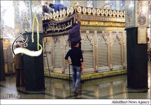 Hazrat Zainab holy shrine covered with black banners on Muharram / Pics