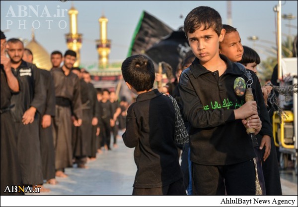 تصویری رپورٹ/ بین الحرمین میں بچوں کی سینہ زنی