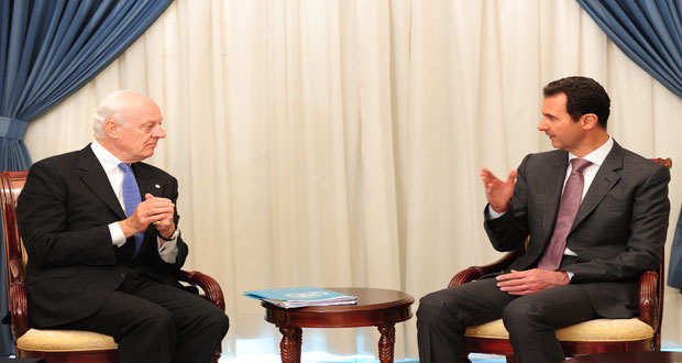 Le président al-Assad à De Mistura: L’initiative concernant Alep mérite d’être étudiée
