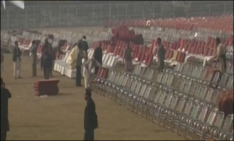 بھکر میں آج ہونے والے عوامی تحریک کےجلسہ کی تیاریاں جاری