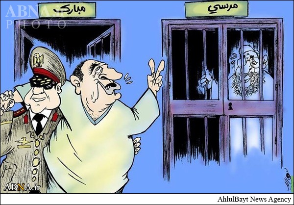 Mübarek serbest Mursi hapiste kaldı / Karikatür