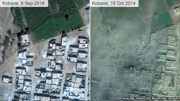 Kobane Before and After + Pics