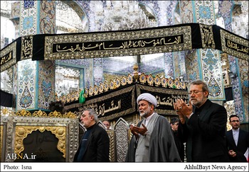 تصویری رپورٹ؛ ایرانی پارلیمنٹ کے اسپیکر روضہ حضرت زینب(س) پر