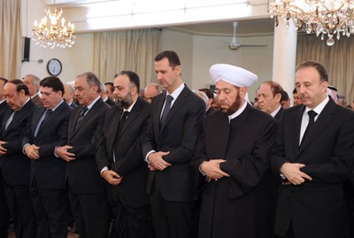 “El Presidente Sirio  Participó en la Ceremonia Religiosa por el Aniversario del Nacimiento del Profeta Muhammad  (Bpd)”