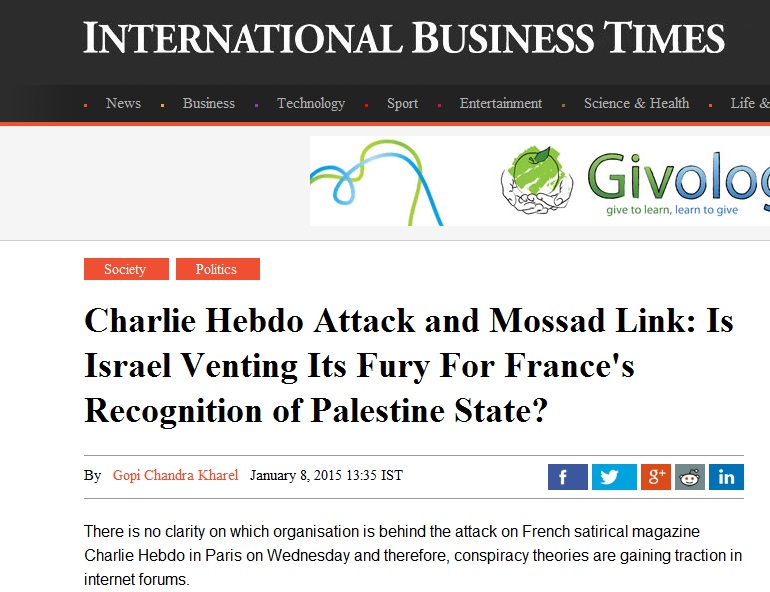 “El Ataque de ‘Charlie Hebdo’ y el Vínculo del ‘Mossad’: ¿Está Israel Ventilando su Furia por el Reconocimiento de Palestina?”