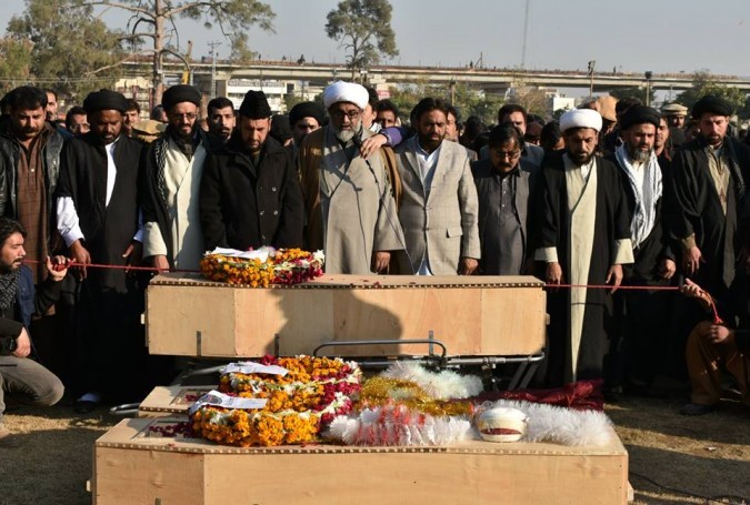 راولپنڈی، ٹارگٹ کلنگ کا شکار ہونیوالے 3 شہداء کی نماز جنازہ ادا کردی گئی + تصویر