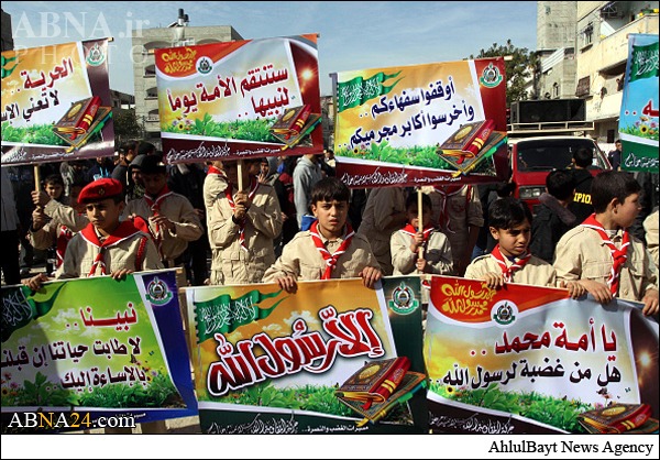 غزہ میں صدائے لبیک یا رسول اللہ گونج اٹھی+تصاویر