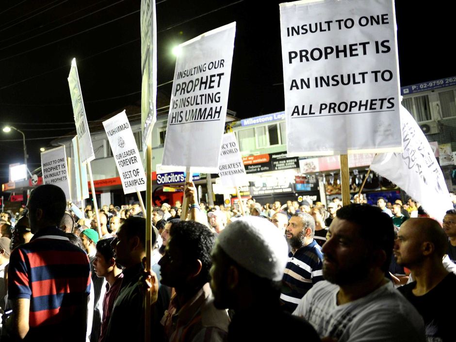 Sydney Muslims Rally Against Prophet Muhammad Blasphemous Cartoon
