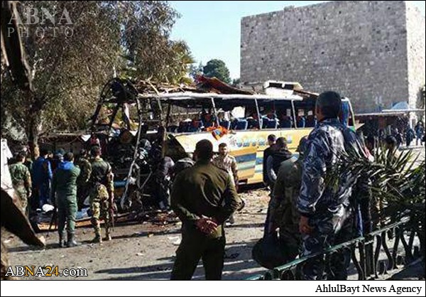 Bomb blast on a bus leaves 7 Shia pilgrims dead, 20 injured in Damascus + Pics