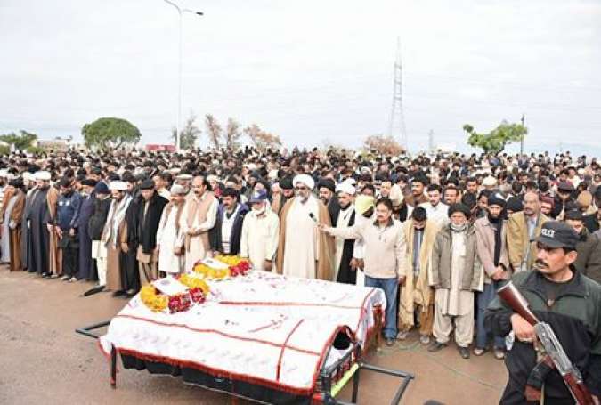 قصر سکینہ امام بارگاہ پر خود کش دھماکے کے شہداء کی نماز جنازہ ادا کردی گئی