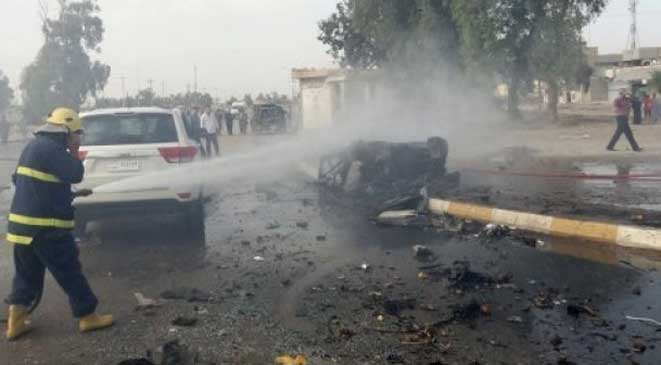 صور/ الداخلية البحرينية تدعي إصابة اثنين من عناصرها في تفجير غرب المنامة