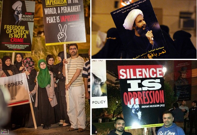 “Centenares de Personas Marcharon en Varios Países del Mundo para Mostrar su Apoyo al Sheij al-Nimr”