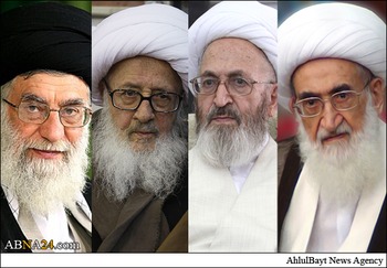 رہبر انقلاب اسلامی کی قم کے مراجع تقلید کے ساتھ ملاقات
