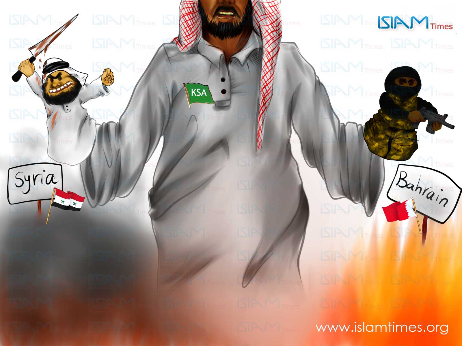 کارٹون: یمن، شام اور بحرین میں سعودی مداخلت
