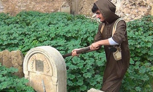 ISIS destroys Christian graves and headstones with sledgehammers + Pics
