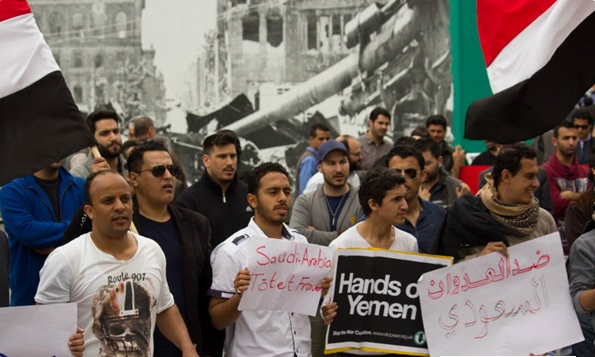 Berlin’de Suudilerin Yemen katliamları protesto edildi / Foto