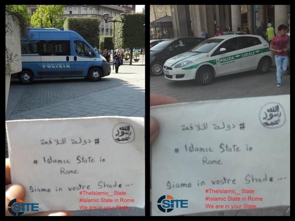 ISIS supporters claim they are in Italy's streets via Twitter + Pics