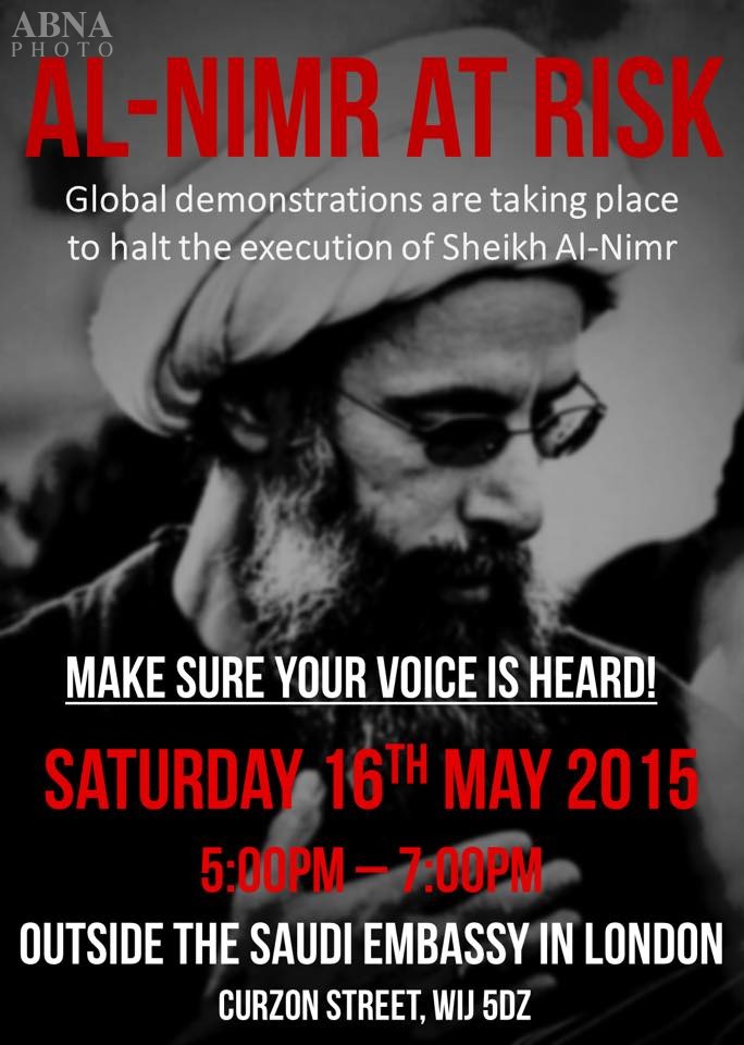London bereitet Demonstration für Baqir al Nimr vor saudischer Botschaft vor